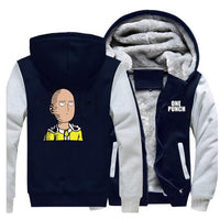 Veste polaire manga blanche et navy saitama ok