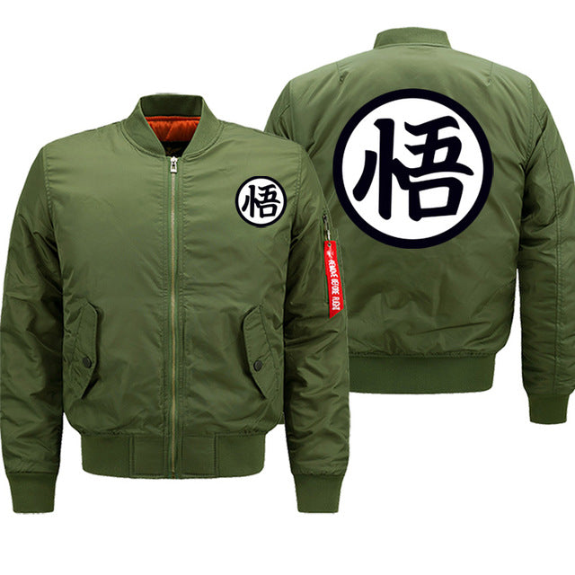 Kanji go manga green bomber jacket