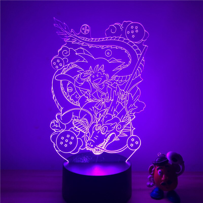 3D LED Lamp Dragon Ball Little Goku and Shenron