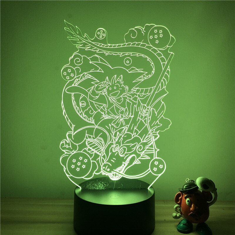 3D LED Lamp Dragon Ball Little Goku and Shenron