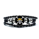 bracelet cuir manga one piece tête de mort