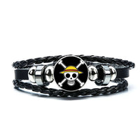 bracelet cuir manga one piece tête de mort