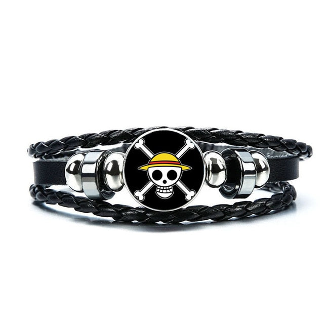 Bracelet manga One Piece tête de mort chapeau