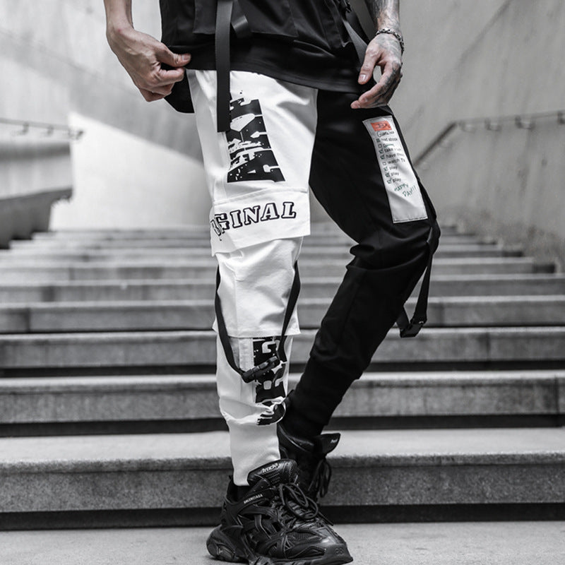 Pantalon streetwear noir et blanc