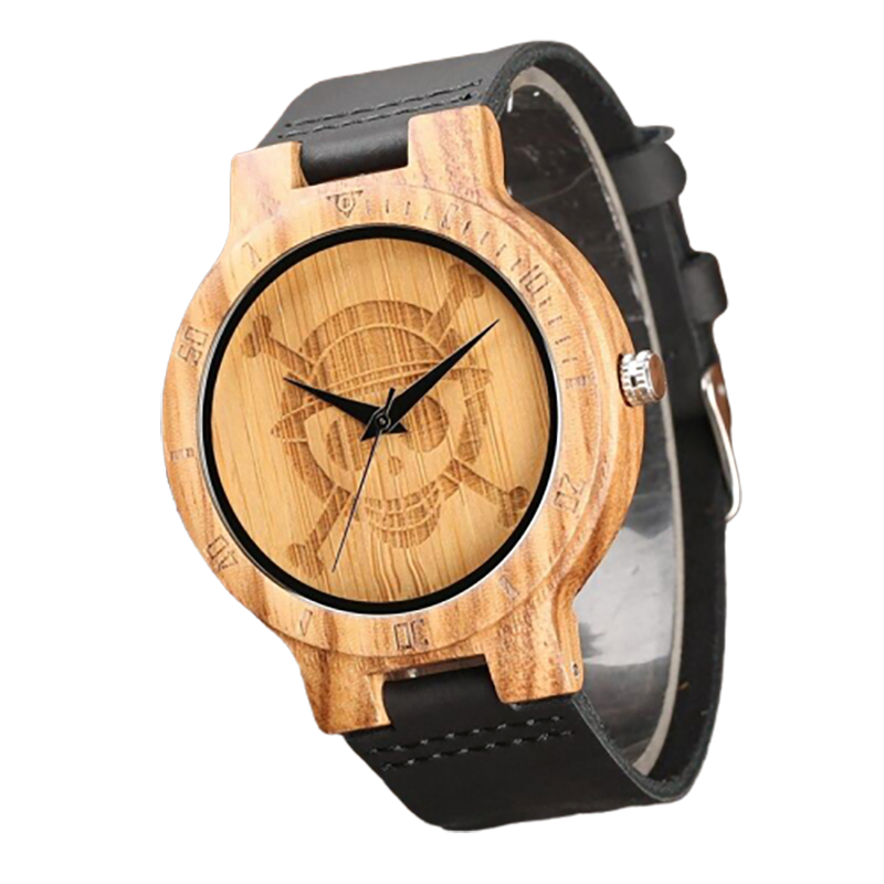 One Piece Manga Quartz Wooden Watch 