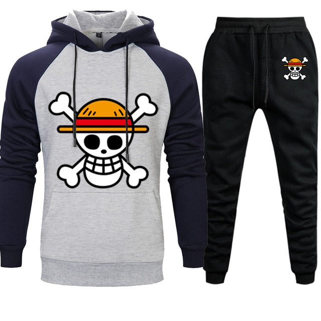 Joggin manga bleu marine tête de mort one piece