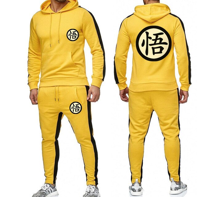 Jogging manga jaune kanji go dragon ball