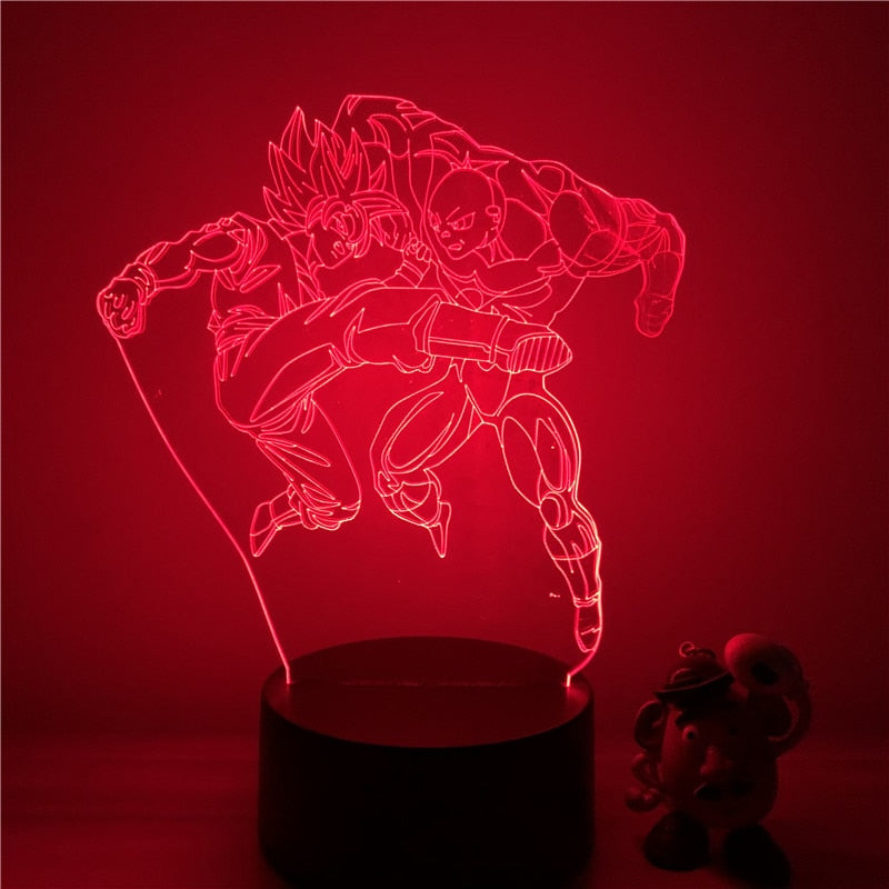 Lampe LED 3D Dragon ball Goku vs Jiren le gris