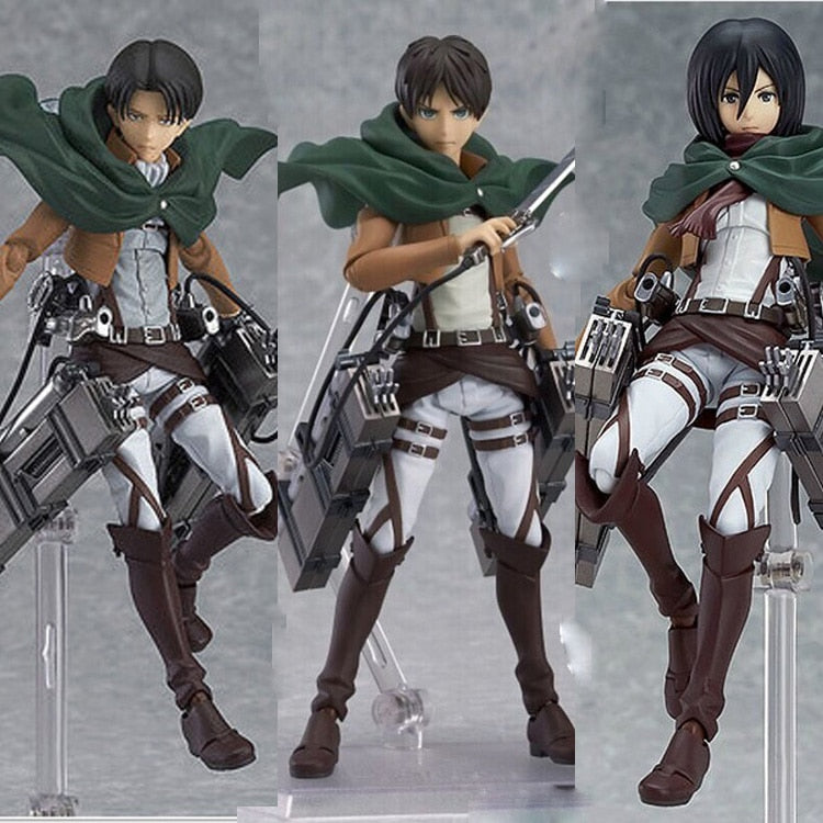Figurines Livaï/Eren/Mikasa Attaque des Titans