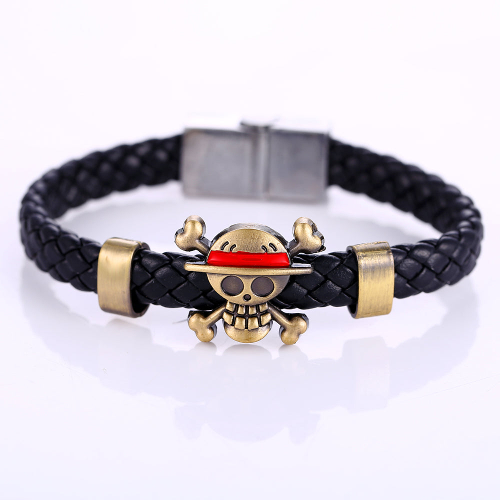 Bracelet tressé One piece tête de mort