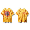 T-Shirt triangle oeil Streetwear jaune vue d'ensemble