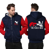 Veste manga rouge et navy saitama punch