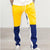 Pantalon Jogging jaune bleu vue de face