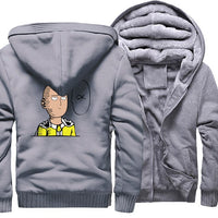 Veste manga grise polaire saitama ok one punch man