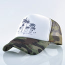 Casquette américaine palmier camouflage vue de profil