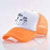 Casquette américaine palmier orange vue de profil