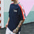 T-Shirt Skate Streetwear bleu vue de profil