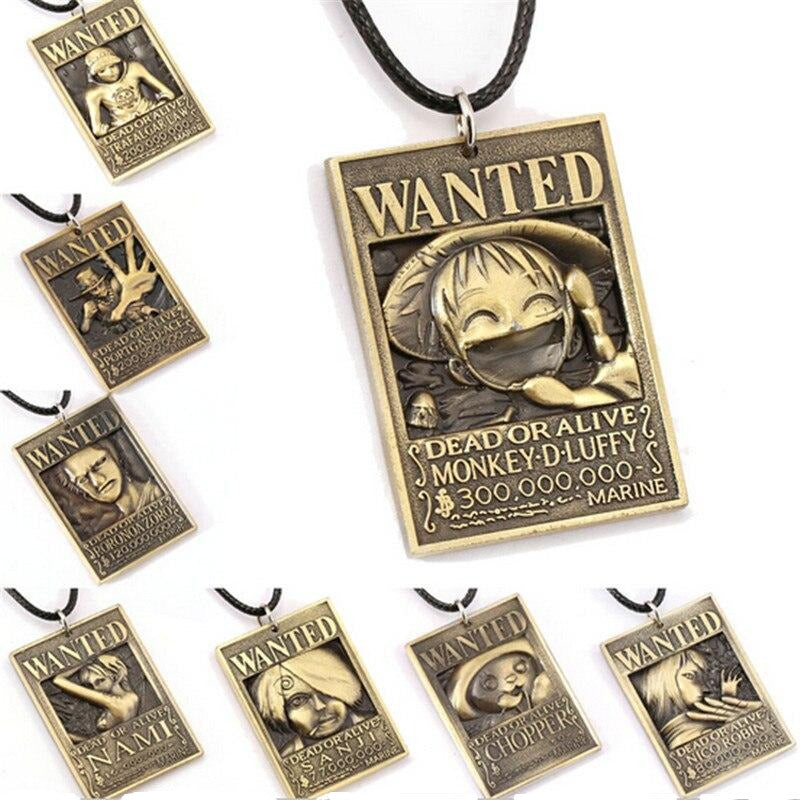 One Piece wanted manga necklace