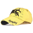 Casquette homme pas cher jaune noir vue de profil