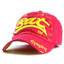 Casquette homme pas cher rose jaune vue de profil