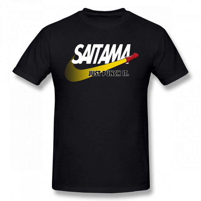 T-shirt manga noir saitama logo nike one punch man