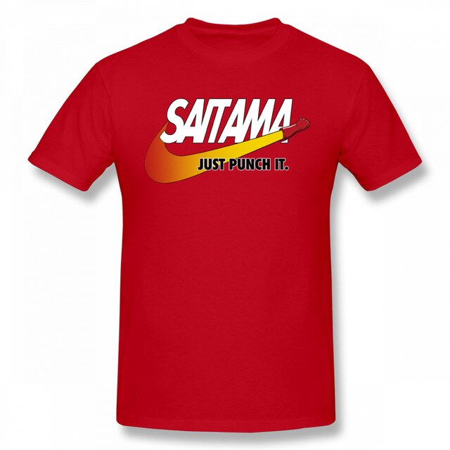 T-shirt manga rouge saitama logo nike one punch man