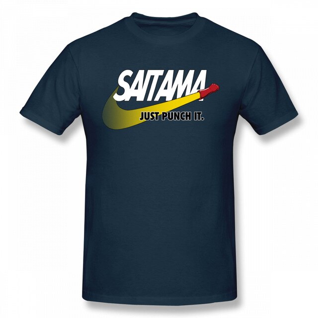 T-shirt manga navy saitama logo nike one punch man