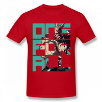 T-shirt manga rouge deku et all might my hero academia