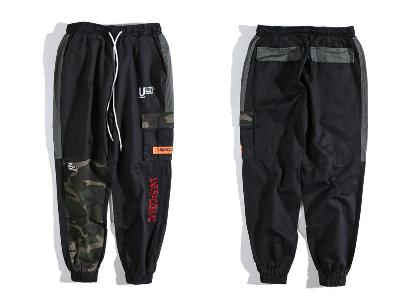 Pantalon cargo garcon Streetwear vue avant et arrière