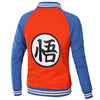 Veste teddy orange et bleu dragon ball z logo arrière kanji go