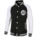 Veste teddy noir et blanc dragon ball z kanji go