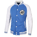 Veste teddy bleu et blanc dragon ball z kanji go