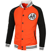 Veste teddy orange et noir dragon ball z kanji go