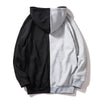 Pull à capuche Streetwear zippé bicolore noir et gris vue de dos