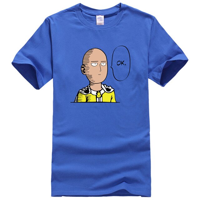 T-Shirt manga bleu saitama ok one punch man