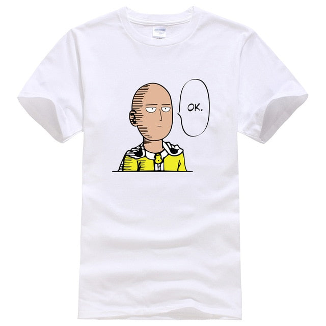 T-Shirt manga blanc saitama ok one punch man