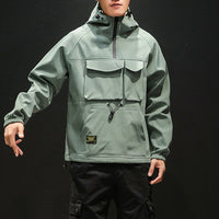 Veste cargo Streetwear vert vue de face