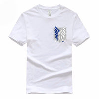 T-shirt manga blanc logo attaque des titans