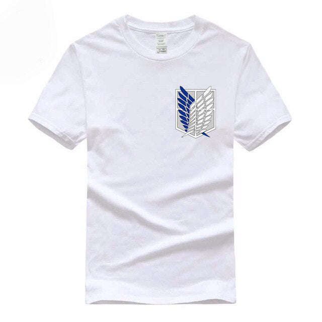 T-shirt manga blanc logo attaque des titans