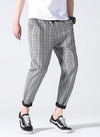 Pantalon à carreau homme Streetwear gris vue de face