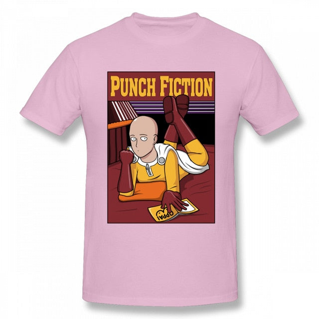 T-shirt manga rose pulp fiction one punch man