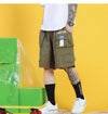 Short cargo Streetwear kaki vue de profil gauche