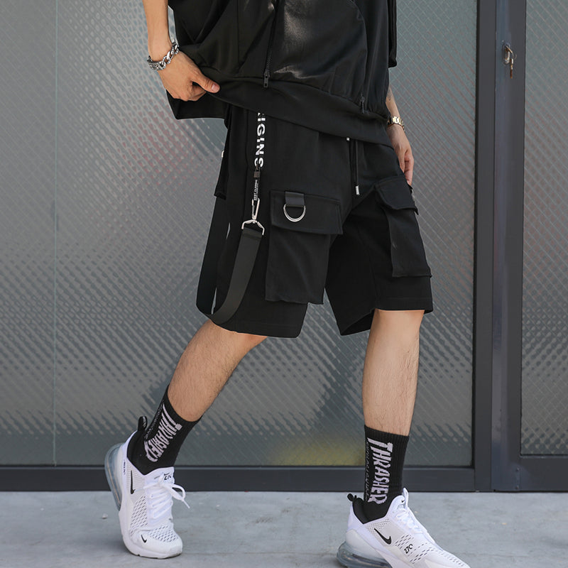 Short Noir Streetwear vue de profil