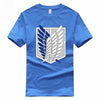 T-shirt manga bleu bataillon d'exploration attaque des titans