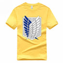 T-shirt manga jaune bataillon d'exploration attaque des titans