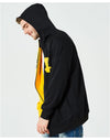 Pull à capuche Streetwear zippé bicolore noir et jaune