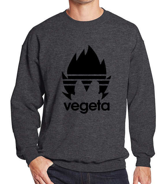 Pull Manga Gris Adidas Dragon Ball Z Vegeta logo noir