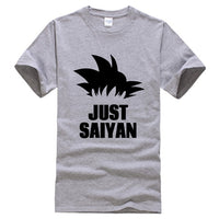 T-Shirt Manga Dragon Ball Z Just Saiyan gris logo noir