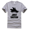 T-Shirt Manga Dragon Ball Z Just Saiyan gris logo noir