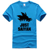 T-Shirt Manga Dragon Ball Z Just Saiyan bleu ciel logo noir